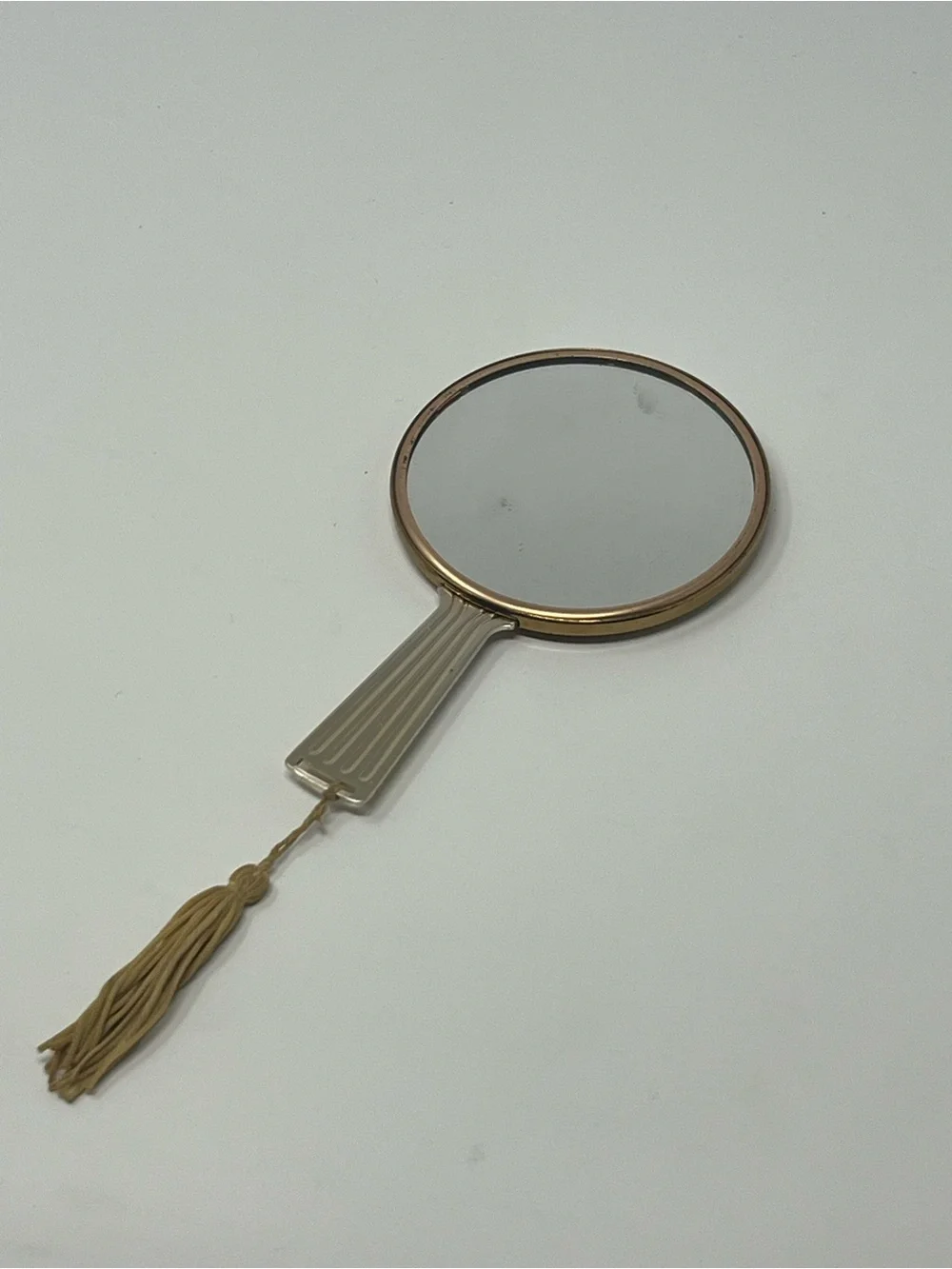 Vintage Mid-Century Pocket Purse Mirror with Retractable Handle